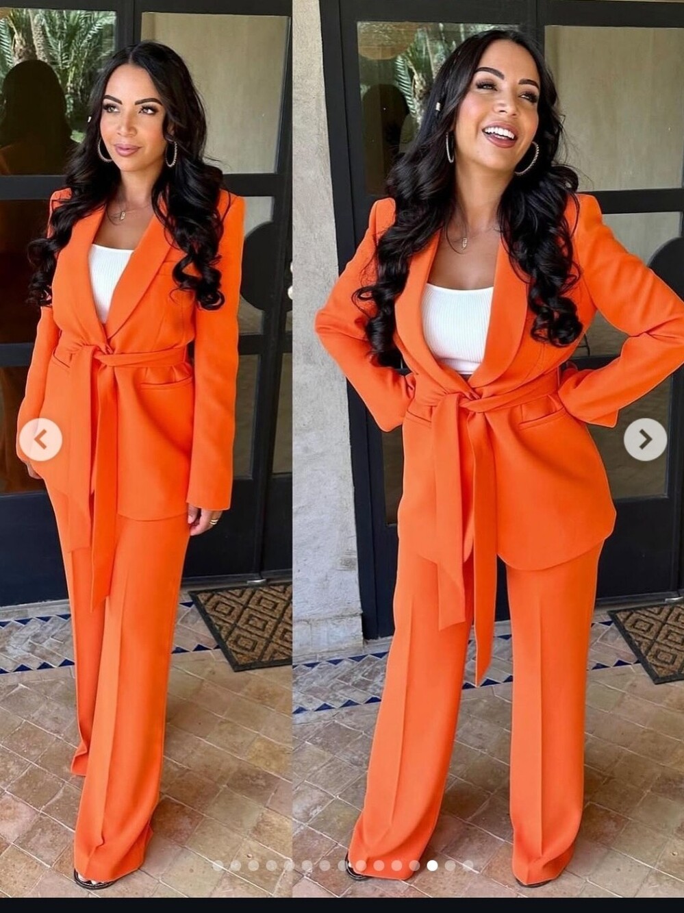 Zara Orange Shawl Collar Blazer And Pants Suit....New With Tags.. - Picture 2 of 10